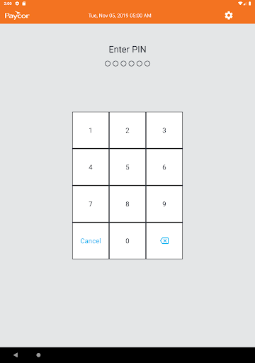 Android application Paycor Scheduling Kiosk screenshort