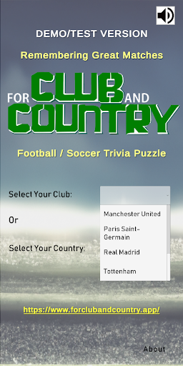 For Club and Country Screen 2