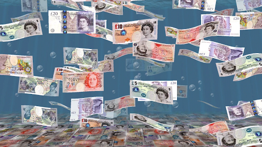 Money Falling Underwater TV