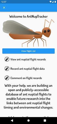 Android application AntNupTracker screenshort