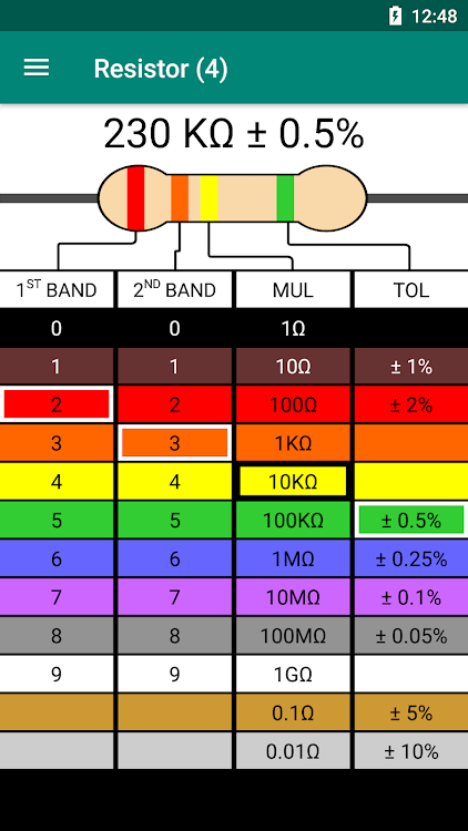 Resistor Color Code Calculator - 1.1 - (Android)