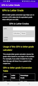 GPA to Letter Grade
