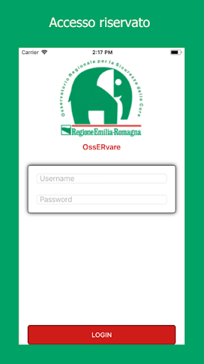 Android application OssERvare - Sicurezza cure E-R screenshort