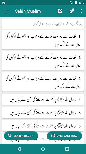 Sahih Muslim Shareef Screen 2