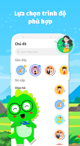 Android application Học Tiếng Anh cùng Dino screenshort