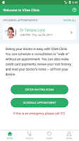 screenshot of VSee Clinic for Patient