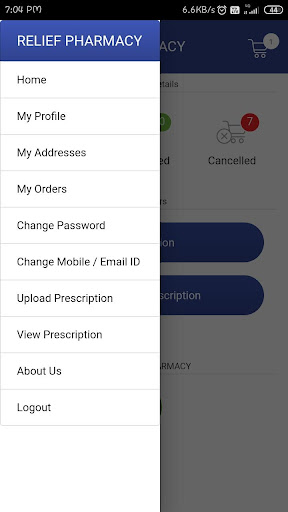 Android application Relief Pharmacy screenshort