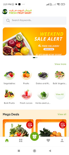 Android application Fresh Fruit Mart screenshort