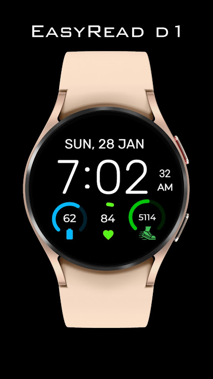 Watch Face Digital EasyRead D1 - New - (Android)