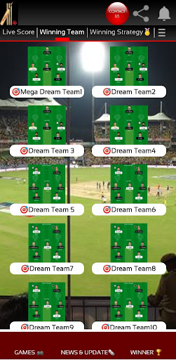 CrickBull11- Live/Winning Team Screen 3