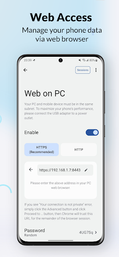 Android application PlainApp: File & Web Access screenshort