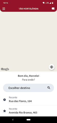 Android application Táxi Hortolândia screenshort