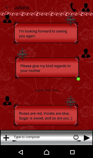 Red Gothic Cross Go SMS Theme Screen 3