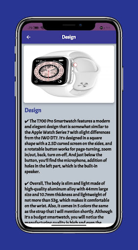 T700 smart watch Guide Screen 2