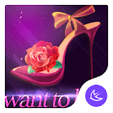 Purple kawaii Love - APUS launcher free theme icon