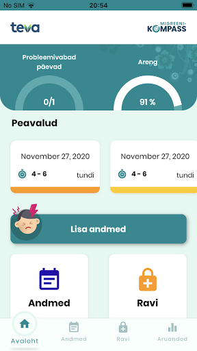 Android application Migreenikompass screenshort