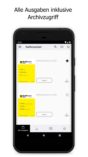 Android application Raiffeisenblatt screenshort