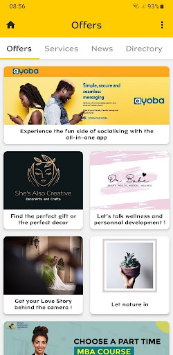 Android application Yello Biz Zambia screenshort