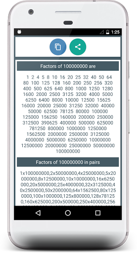 Factor Calculator Screen 3