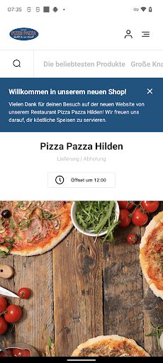 Android application Pizza Pazza Lieferservice screenshort