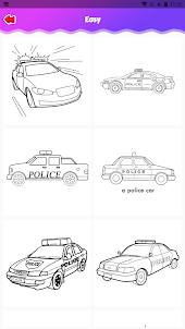colorear coche de policía