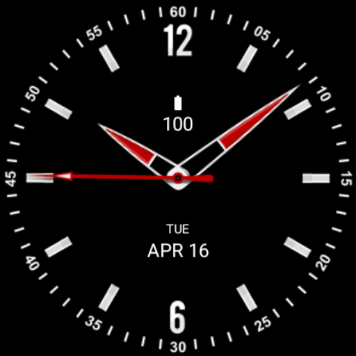 Black Analogue D Watch Face Logo