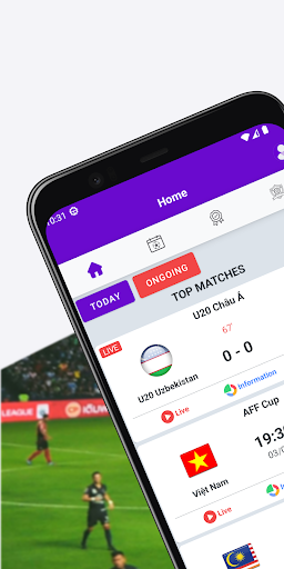 Android application Socball info match screenshort