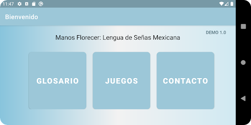 Android application Demo Manos Florecer screenshort