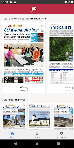 Android application E-tidning Eskilstuna Kuriren screenshort