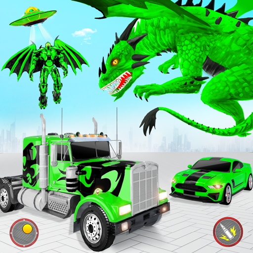 Flying Dragon Transport Truck Transform Robot Game