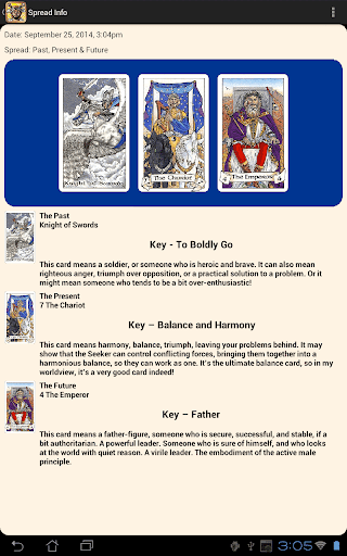 Screenshot of Robin Wood Tarot