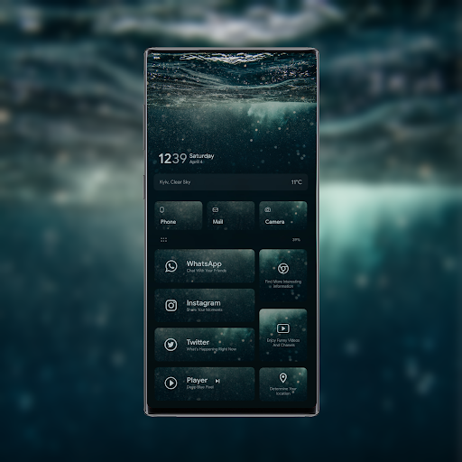 Android application DeepOcean theme for KLWP screenshort