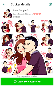 Captura de Pantalla 8 Pegatinas amor WAStickerApps android