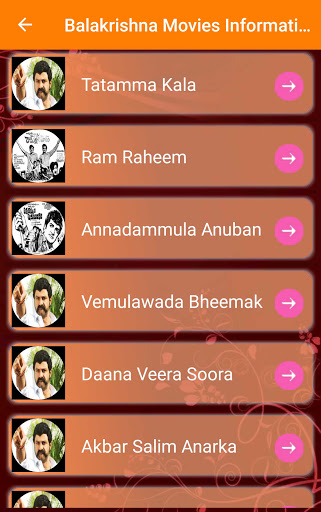 Balakrishna (NBK) -Movies List Screen 2