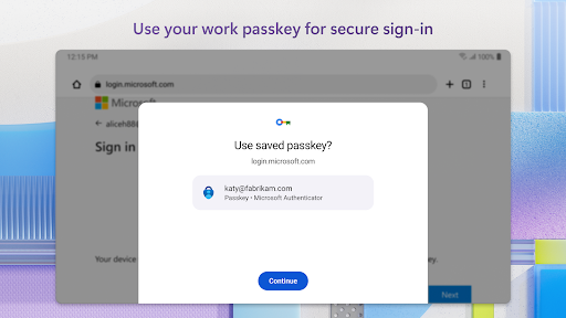 Screenshot of Microsoft Authenticator
