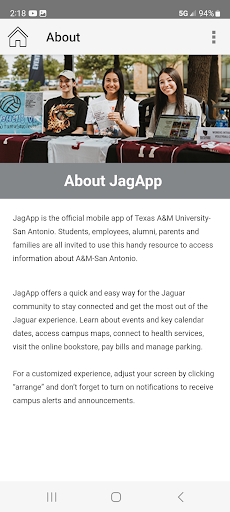 A&M San Antonio JagApp Screen 2
