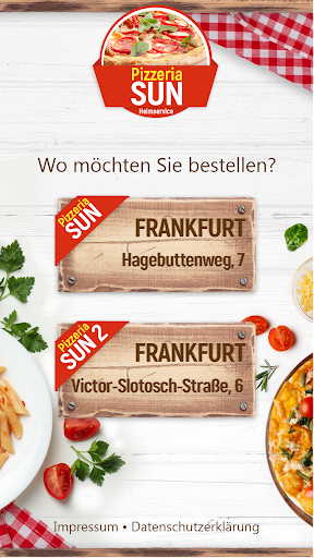 Android application Pizzeria Sun screenshort