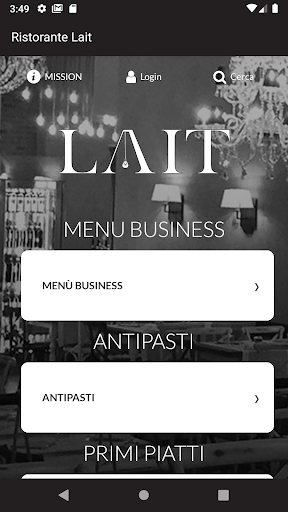 Android application Ristorante Lait screenshort