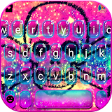 Sparkling Galaxy Skull Keyboard Theme icon