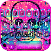 Sparkling Galaxy Skull Keyboard Theme