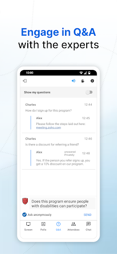 Screenshot of Zoho Meeting - Online Meetings