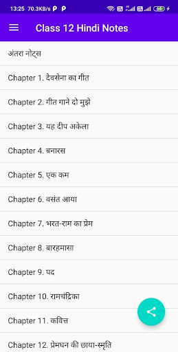 Android application Class 12 Hindi Notes screenshort