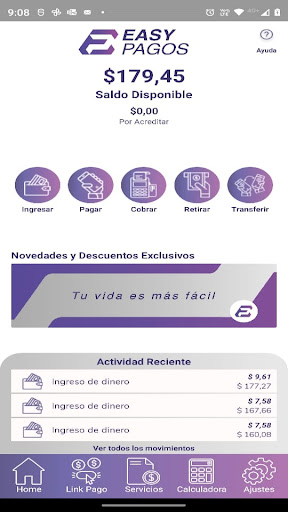 Android application EasyPagos screenshort