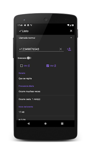 Auto rellamada screenshot