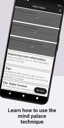 Android application Mind Palace - recall anything screenshort