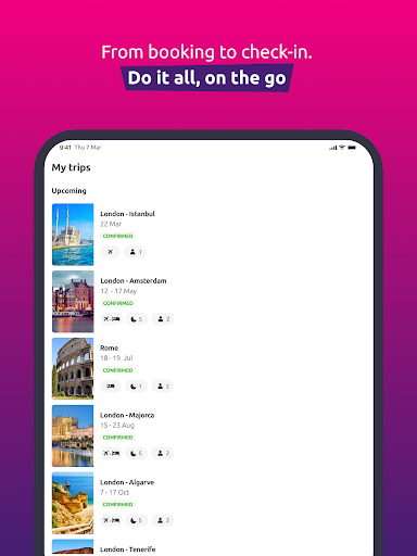 Screenshot of lastminute.com: holiday deals