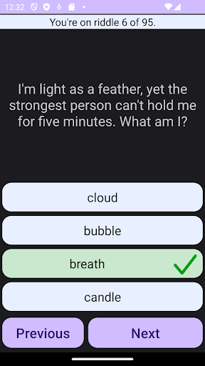 Multiple Choice Riddles Screen 3