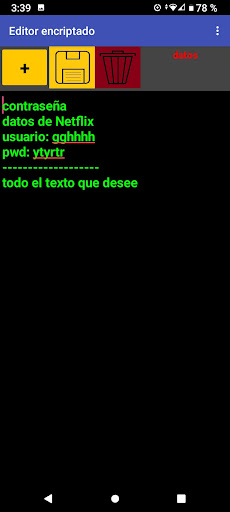 Editor encriptado Screen 2
