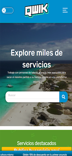 Android application QWIK Curacao screenshort