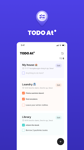 Android application TODO At - Tasks by location screenshort